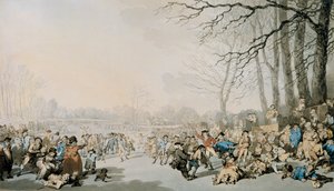 „Łyżwiarze na serpentynach”, 1784 autorstwa Thomas Rowlandson