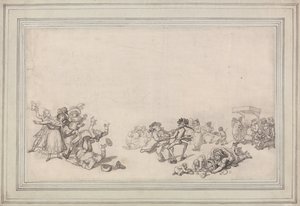 Jazda na łyżwach na Serpentine autorstwa Thomas Rowlandson