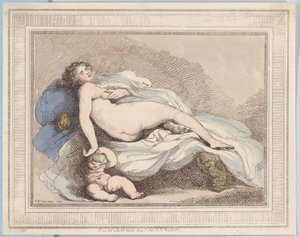 Śpiąca Wenus i Miłość, 1799., 1799. autorstwa Thomas Rowlandson