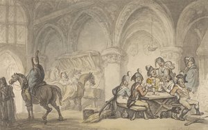 Żołnierze bawiący się w gospodzie autorstwa Thomas Rowlandson