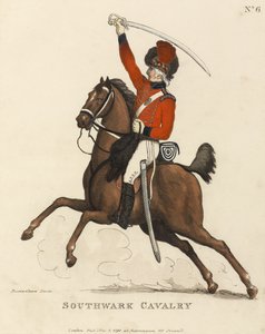 Kawaleria Southwark, c.1799 (kolorowa akwatinta) autorstwa Thomas Rowlandson