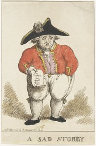 Karykatura przedstawiająca batawskiego kontradmirała Samuela Story’ego, 1799 r. autorstwa Thomas Rowlandson