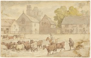 Stanley St. Leonard Church, Gloucestershire autorstwa Thomas Rowlandson