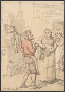 Scena uliczna: sprzedawca pędzli autorstwa Thomas Rowlandson