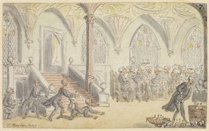 Studiuj dla dr Syntax Entertained w College autorstwa Thomas Rowlandson