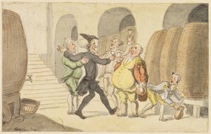 Studium dla doktora Syntax uwolnionego z piwnicy autorstwa Thomas Rowlandson