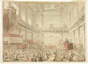 Studium dla Royal Chapel, Whitehall, z Microcosm of London autorstwa Thomas Rowlandson