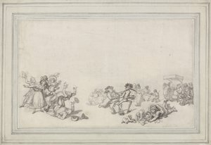 Badanie łyżwiarzy: jazda na łyżwach po serpentynach autorstwa Thomas Rowlandson