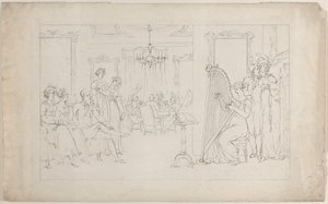 Słodki jest głos, którego moce mogą poruszyć I wezwać do miłości serce włóczęgi..., 1 września 1817. autorstwa Thomas Rowlandson