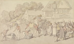 Przybycie oddziału milicji do gospody autorstwa Thomas Rowlandson