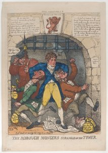 Borough Mongers uduszeni w wieży, 26 kwietnia 1810 r., 26 kwietnia 1810 r. autorstwa Thomas Rowlandson