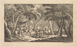 Śmierć - Polowanie na lisy - Scena krajobrazowa, 1787. autorstwa Thomas Rowlandson