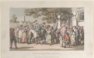 Wyjazd z Wakefield, z The Vicar of Wakefield, 1 maja 1817, 1 maja 1817. autorstwa Thomas Rowlandson
