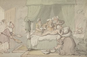 „Doktor jest tak poważnie posiniaczony, że bańka jest uznana za niezbędną”, ok. 1810 (akwarela z piórem i atramentem na papierze) autorstwa Thomas Rowlandson