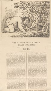 Słynny ładowacz węgla, Black Charley, spoglądający w otwór wspaniałej kopalni węgla autorstwa Thomas Rowlandson