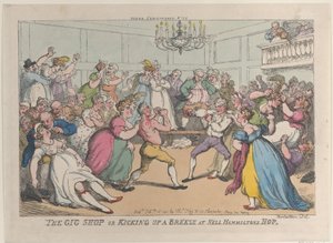 The Gig Shop lub Kicking Up a Breeze w Nell Hammiltons Hop, 16 lutego 1811., 16 lutego 1811. autorstwa Thomas Rowlandson
