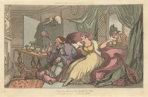 Miodowy księżyc Angielski taniec śmierci, płyta 13, 1 sierpnia 1814. autorstwa Thomas Rowlandson
