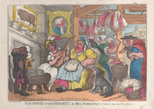 Nadzieje rodziny, czyli Miss Marrowfat w domu na święta, 1809-13., 1809-13. autorstwa Thomas Rowlandson