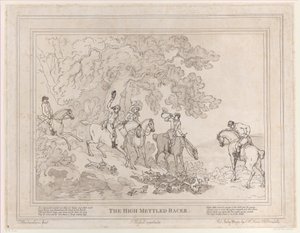 Łowca z The Life of a Racehorse lub The High-Mettled Racer, 20.07.1789., 20.07.1789 autorstwa Thomas Rowlandson