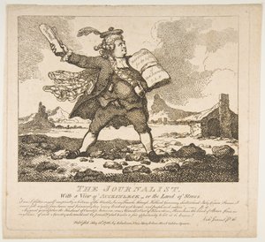 Dziennikarz, Z widokiem na Auchinleck - czyli krainę kamieni Malownicze piękno..., 15 maja 1786. autorstwa Thomas Rowlandson