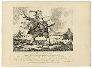 Dziennikarz, z podróży Boswella po Hebrydach autorstwa Thomas Rowlandson