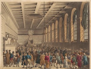 Długa Sala, Custom House autorstwa Thomas Rowlandson