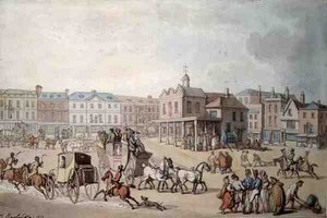Rynek, Kingston-upon-Thames autorstwa Thomas Rowlandson
