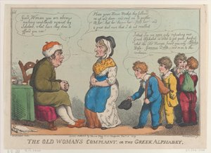 Skarga starej kobiety, czyli alfabet grecki, 15 stycznia 1809 r., 15 stycznia 1809 r. autorstwa Thomas Rowlandson