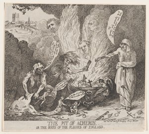 The Pit of Acheron lub The Birth of the Plagues of England, 28 stycznia 1784., 28 stycznia 1784. autorstwa Thomas Rowlandson