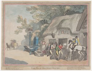 „Koń pocztowy” (z książki „Życie konia wyścigowego, czyli pełen temperamentu zawodnik”) autorstwa Thomas Rowlandson