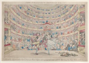 The Prospect Before Us, z szacunkiem poświęcony tym Singers, Dancers & Mu..., 13 stycznia 1791. autorstwa Thomas Rowlandson