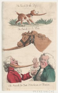 Zagadka dla psa, Zagadka dla konia, Zagadka dla Turka, Francuza lub Chrisa..., 1808. autorstwa Thomas Rowlandson