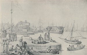 The Quay, Blackwall Docks, 1810, 1920 autorstwa Thomas Rowlandson