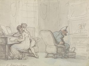 Odbicie (pióro i atrament z w/c na papierze) autorstwa Thomas Rowlandson