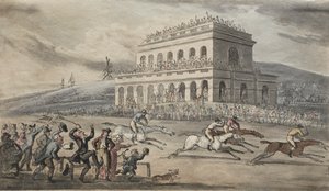 Wielebny dr Syntax traci pieniądze na torze wyścigowym w Yorku autorstwa Thomas Rowlandson