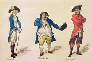 The Rival Candidates, frontispis w książce History of the Westminster Election.. autorstwa Lovers of Truth and Justice, Londyn, 1784 (akwaforta kolorowa) autorstwa Thomas Rowlandson