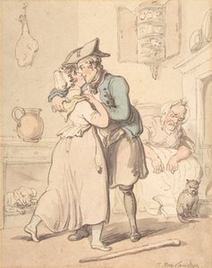 Powrót marynarza z czynnej służby, 1780-1827. autorstwa Thomas Rowlandson