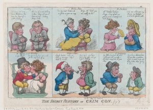 The Secret History of Crim Con, ryc. 1, 18 sierpnia 1808 r., 18 sierpnia 1808 r. autorstwa Thomas Rowlandson