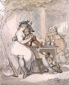 Odejście żołnierza (pióro i atrament, akwarela) autorstwa Thomas Rowlandson