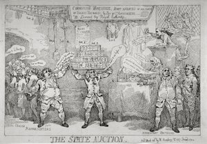 „Aukcja państwowa”, 1784 autorstwa Thomas Rowlandson