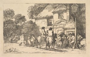 „The Three Horseshoes” – zajazd przydrożny autorstwa Thomas Rowlandson