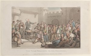 Przemówienie wikariusza do więźniów, z Wikariusza Wakefield, 1 maja 1817, 1 maja 1817. autorstwa Thomas Rowlandson