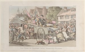 Wikariusz w towarzystwie Strolling Players, z The Vicar of Wakefield, 1 maja ..., 1 maja 1817. autorstwa Thomas Rowlandson