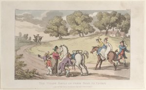 Rodzina wikariusza w drodze do kościoła, z Wikariusza Wakefield, 1 maja 1817, 1 maja 1817 autorstwa Thomas Rowlandson