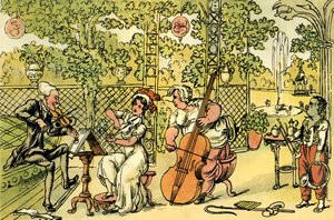 „Trio ogrodnicze” autorstwa Thomas Rowlandson