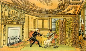 „Wizyta dr Syntax u wdowy pełnej nadziei” autorstwa Thomas Rowlandson
