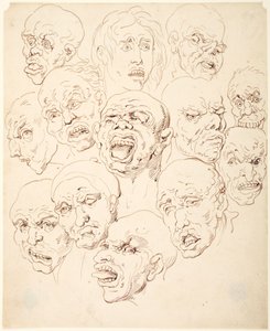 Trzynaście głów autorstwa Thomas Rowlandson