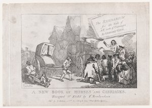 Strona tytułowa: Nowa księga koni i powozów, czyli Rhedarium na sprzedaż wszelkiego rodzaju..., 1784. autorstwa Thomas Rowlandson