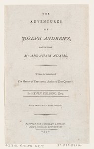 Strona tytułowa: Przygody Josepha Andrewsa i jego przyjaciela, pana Abrahama Adamsa, 1792., 1792. autorstwa Thomas Rowlandson