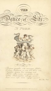 Strona tytułowa z kaligraficznym tytułem i winietą autorstwa Thomas Rowlandson